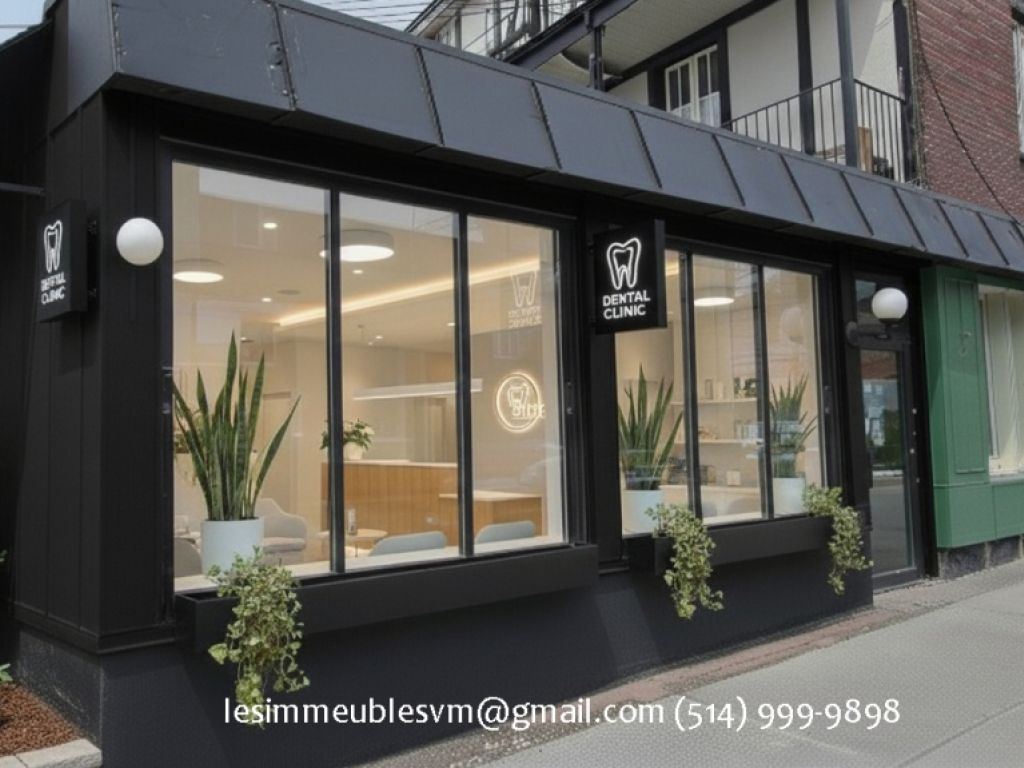 FOR RENT  Commercial space 2,000 to 2,700 sq. ft.  Ideal for dental clinic or professional office  Ville-Marie East, Montreal