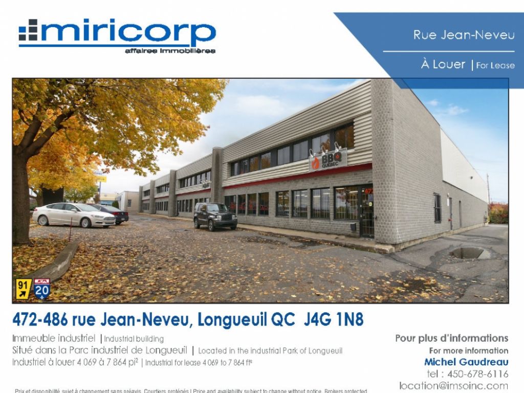 Industrial Spaces for Lease in Longueuil