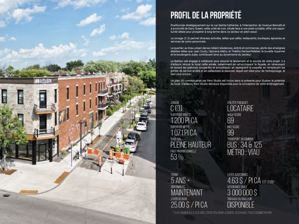 Superbe unité commerciale de coin