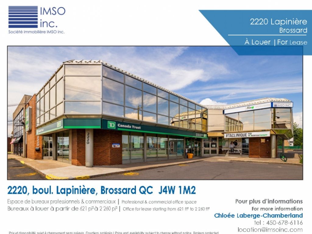 Professional and Commercial Office Space for Lease in Brossard