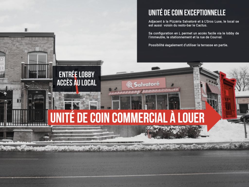 COMMERCIAL CORNER UNIT FOR RENT