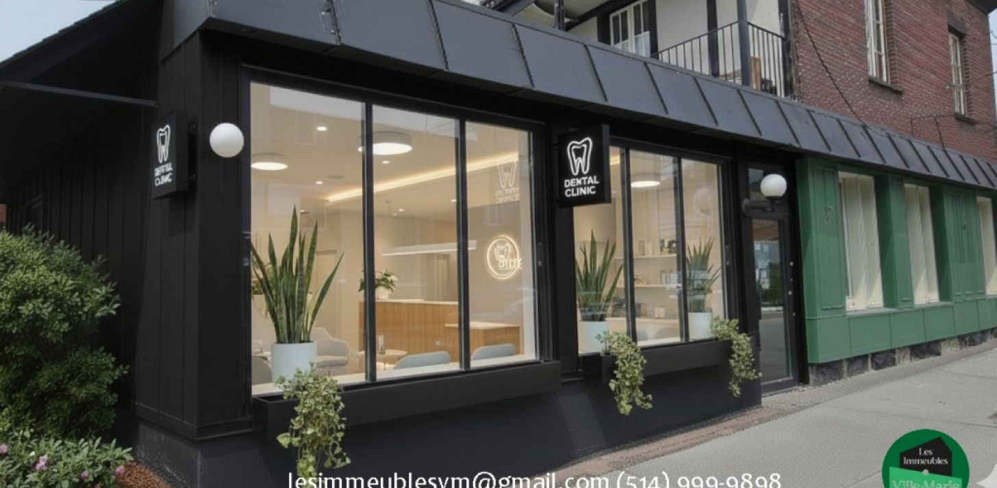 FOR RENT  Commercial space 2,000 to 2,700 sq. ft.  Ideal for dental clinic or professional office  Ville-Marie East, Montreal - For Rent