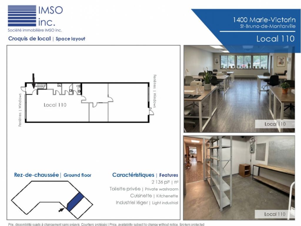 Office and Light Industrial Spaces for Lease in Saint-Bruno