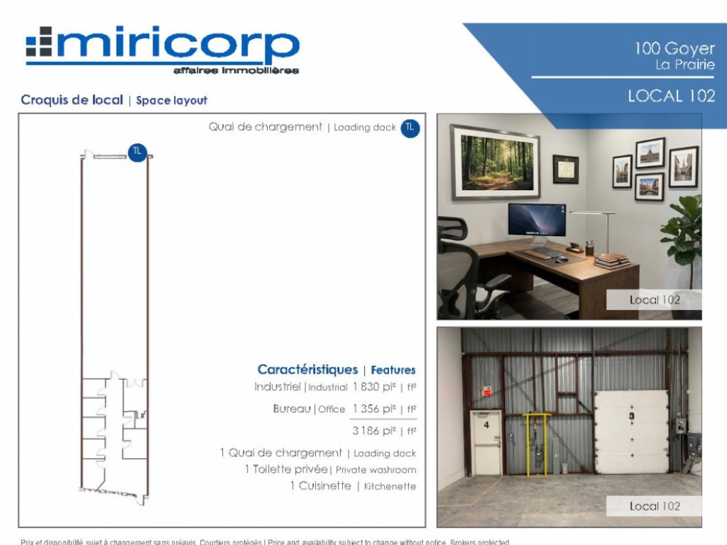 Industrial Space for Lease in La Prairie