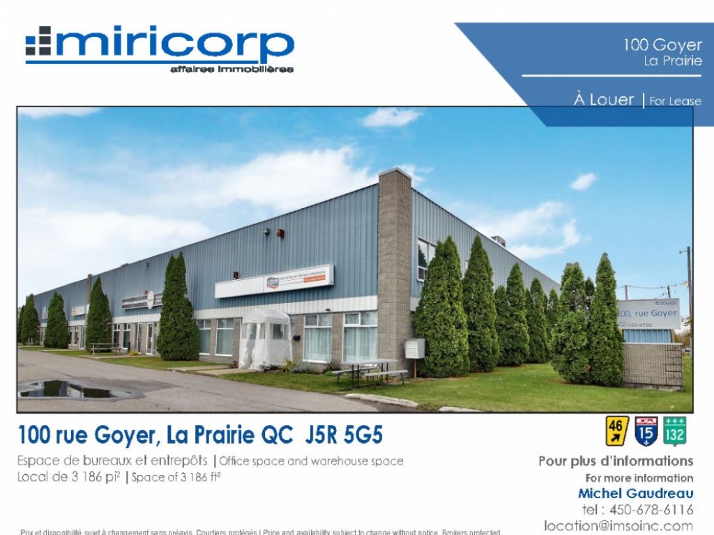Industrial Space for Lease in La Prairie