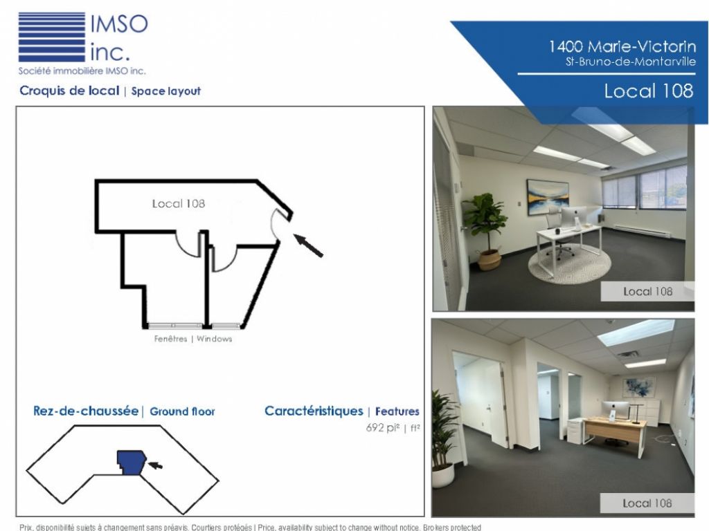 Office and Light Industrial Spaces for Lease in Saint-Bruno