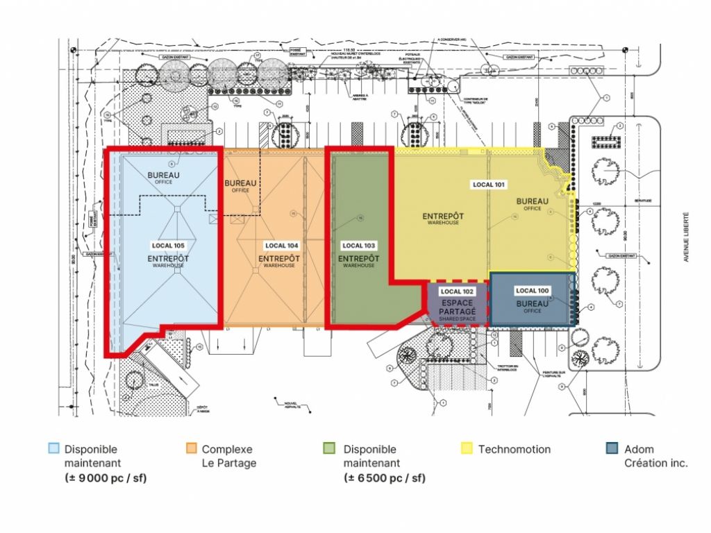 6,500 to 15,500 sqft for rent industrial building in Candiac